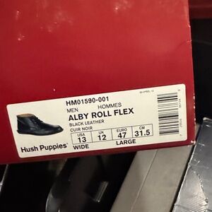 Hush Puppies Alby Roll Flex Black Leather Shoes